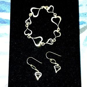 SILPADA Heart Bracelet and Heart Earrings Set.